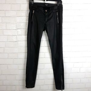 Bebe Ankle Zip Coated Waxed Skinny Pants F40